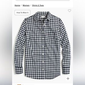 Jcrew Factory Navy and White Gingham Button down